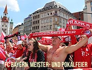 Titelfeier & Doublefeier des FC Bayern München am 26.05.2019 auf dem Marienplatz (©Foto: Martin Schmitz)